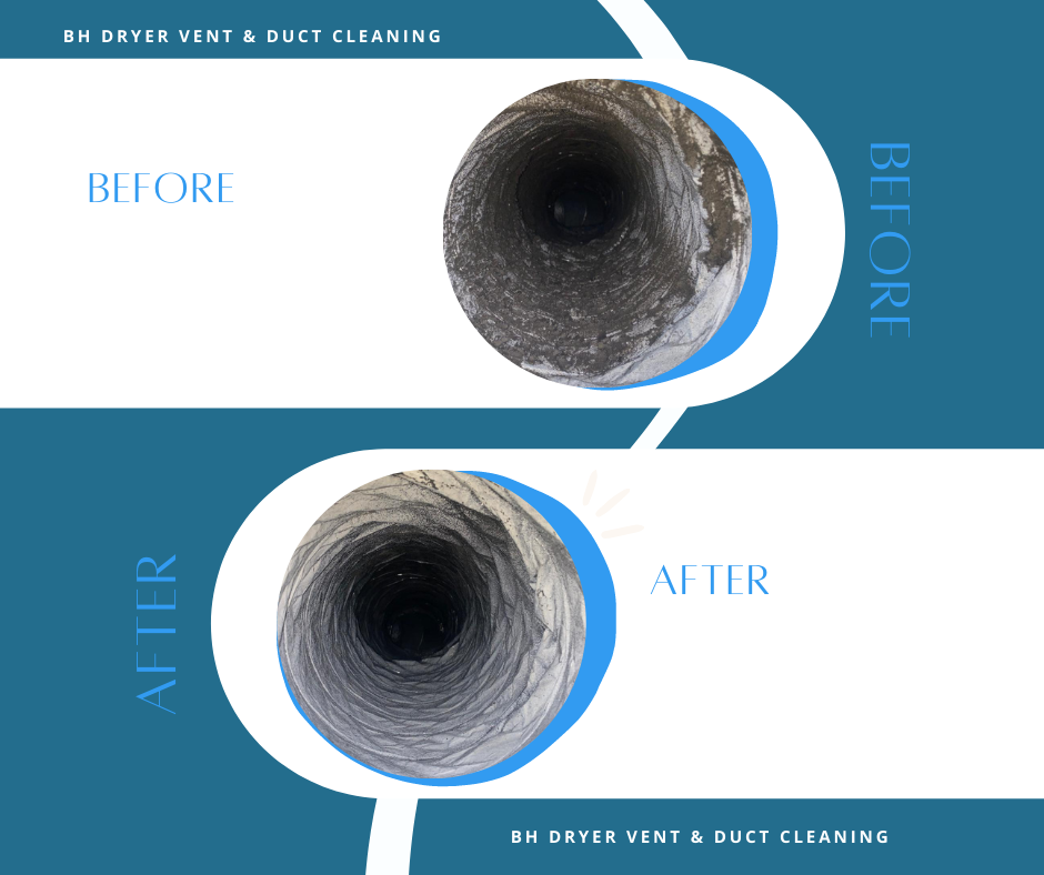 Duct cleaning before and after photos